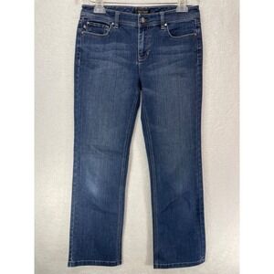 White House Black Market Women's 6 R Blanc Bootcut Mid Rise Blue Jeans